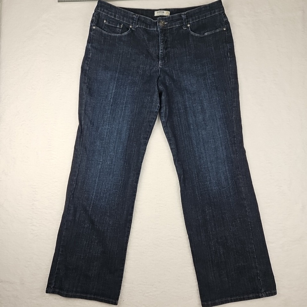 Jeanstar Jeans Womens Sz 16 Blue Mid Rise Straight Dark Wash Stretch Denim‎
